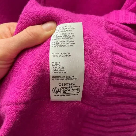 Maeve Anthropologie Pink Mock Ribbed Dolman Gretchen Sweater M Oversized 2/8 - Picture 10 of 11